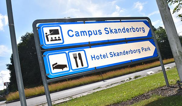 Billede viser vejskilt med servicevejvisning.