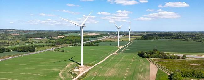 Vindmøller ved Thorsminde, Låsby. Foto: Skanderborg Kommune 